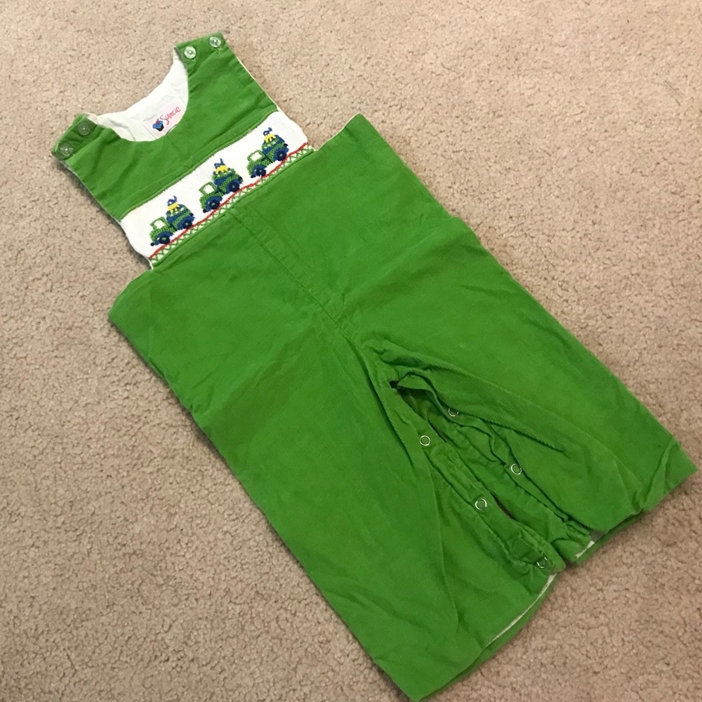 Smocked boys trucks longall